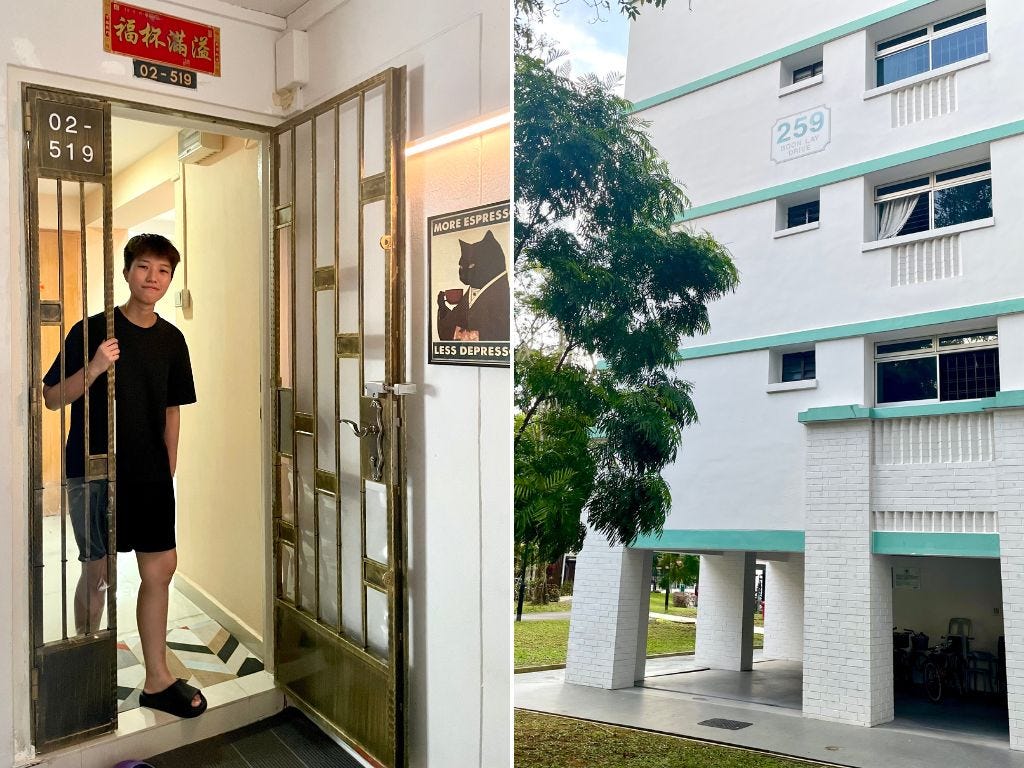 Chia's café is located in a government-built apartment building. A majority of Singaporeans reside in flats like hers.