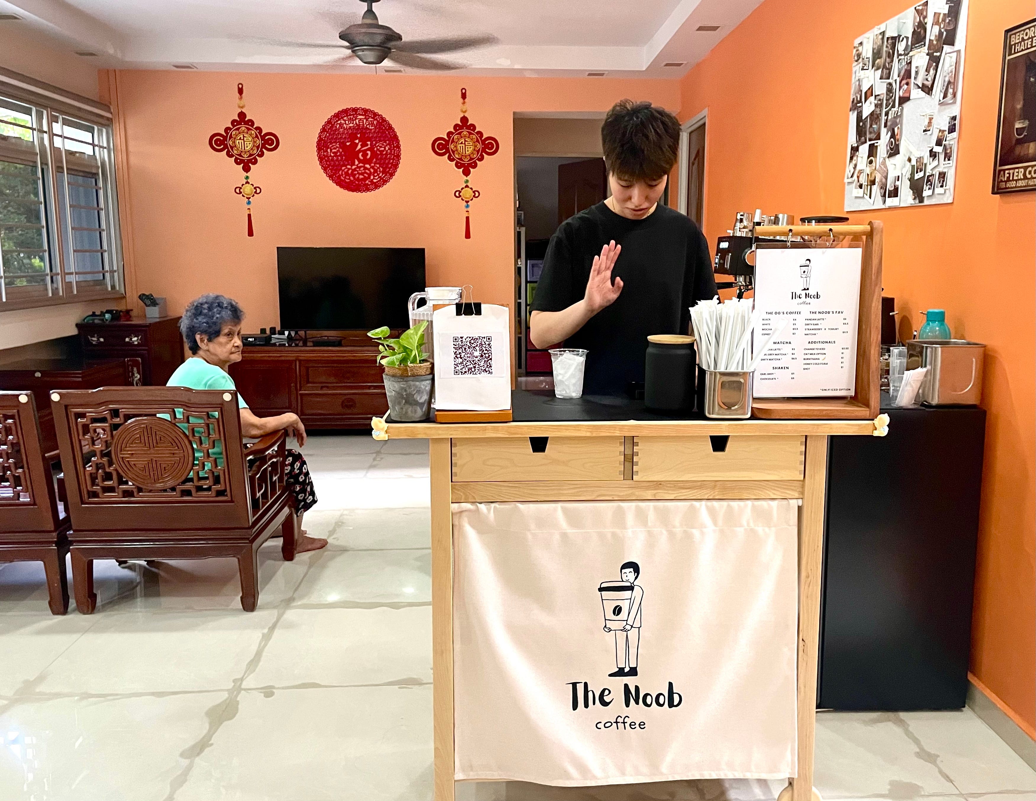 Chia's home-based café set up was simple and no-frills.