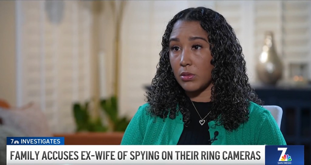 Acacia Young speaks out after allegedly finding out her fiancé's ex-wife had been spying on her family inside their home.