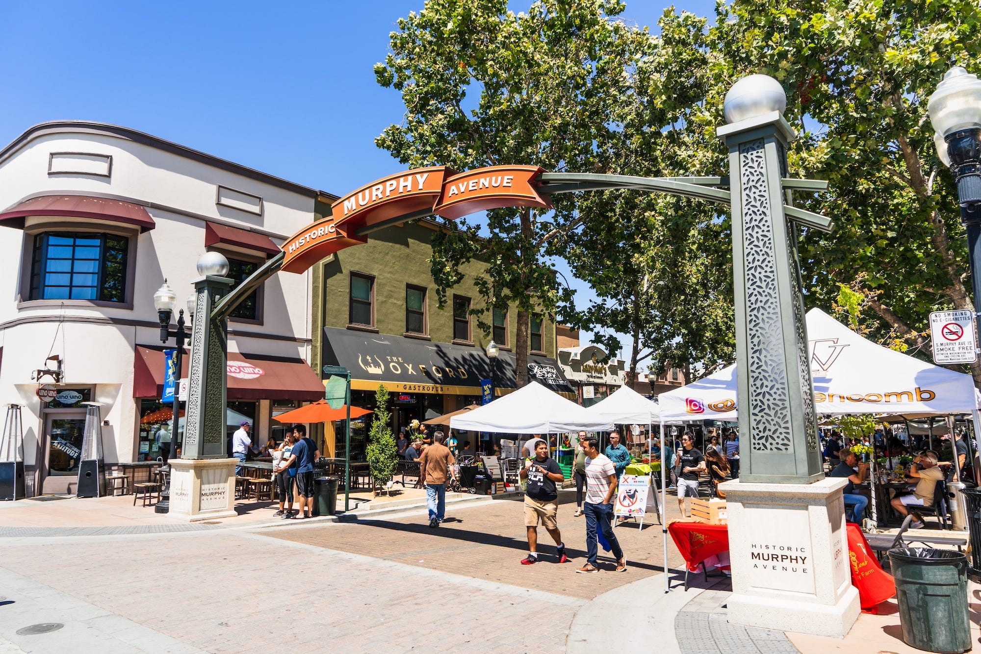 People at Historic Murphy Avenue in Sunnyvale, California.