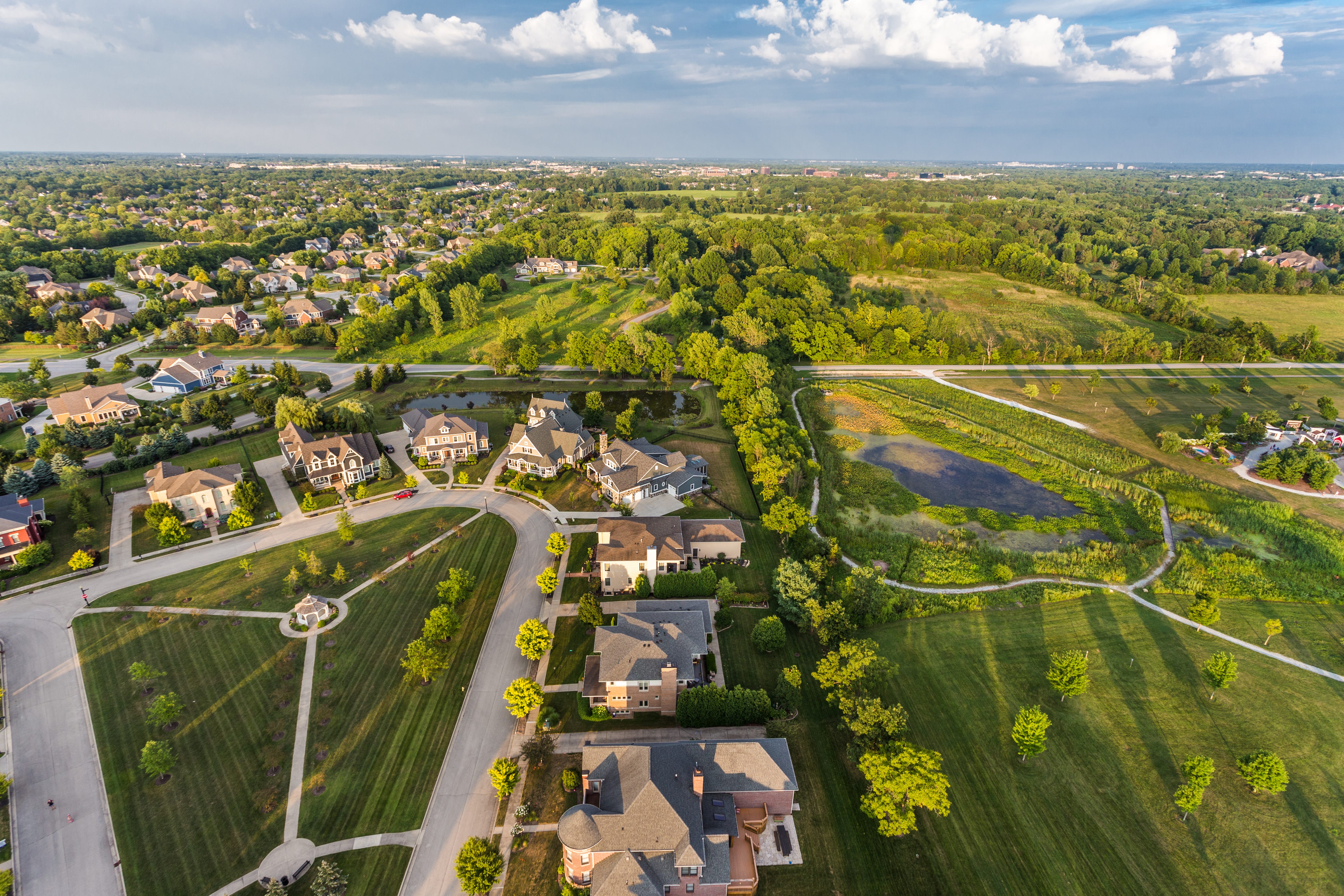 Ariel view of Carmel, Indiana