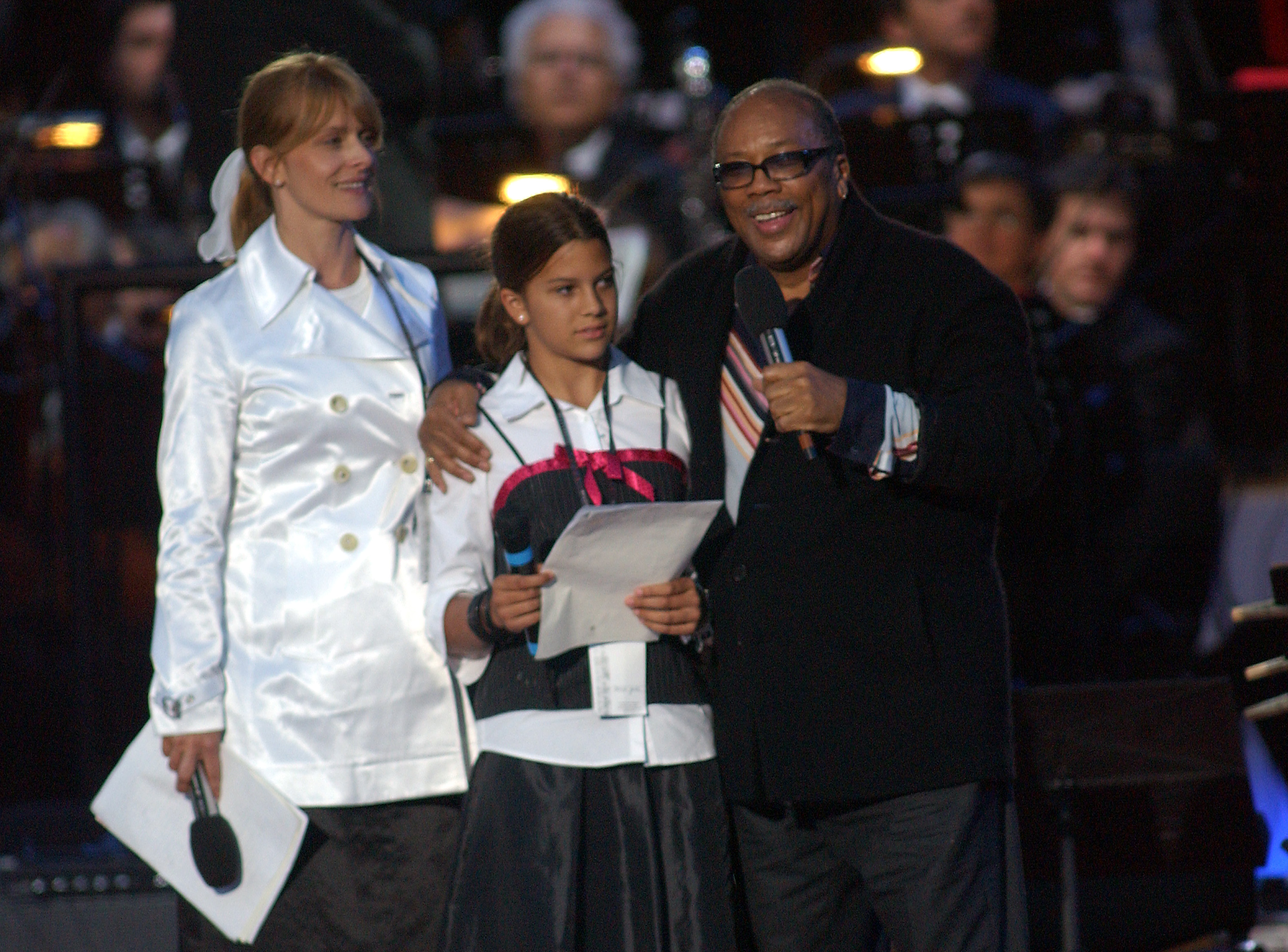 Quincy Jones, his daughter Kenya, and Nastassja Kinski in 2004.