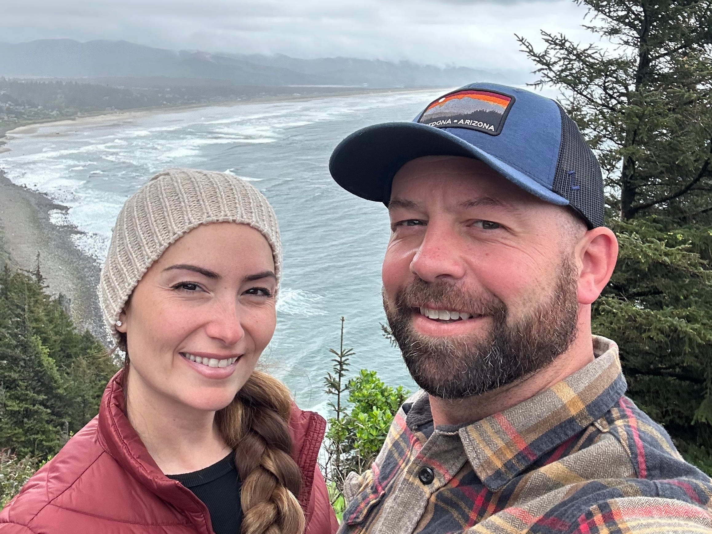 Camilla Richardson with her husband in Oregon