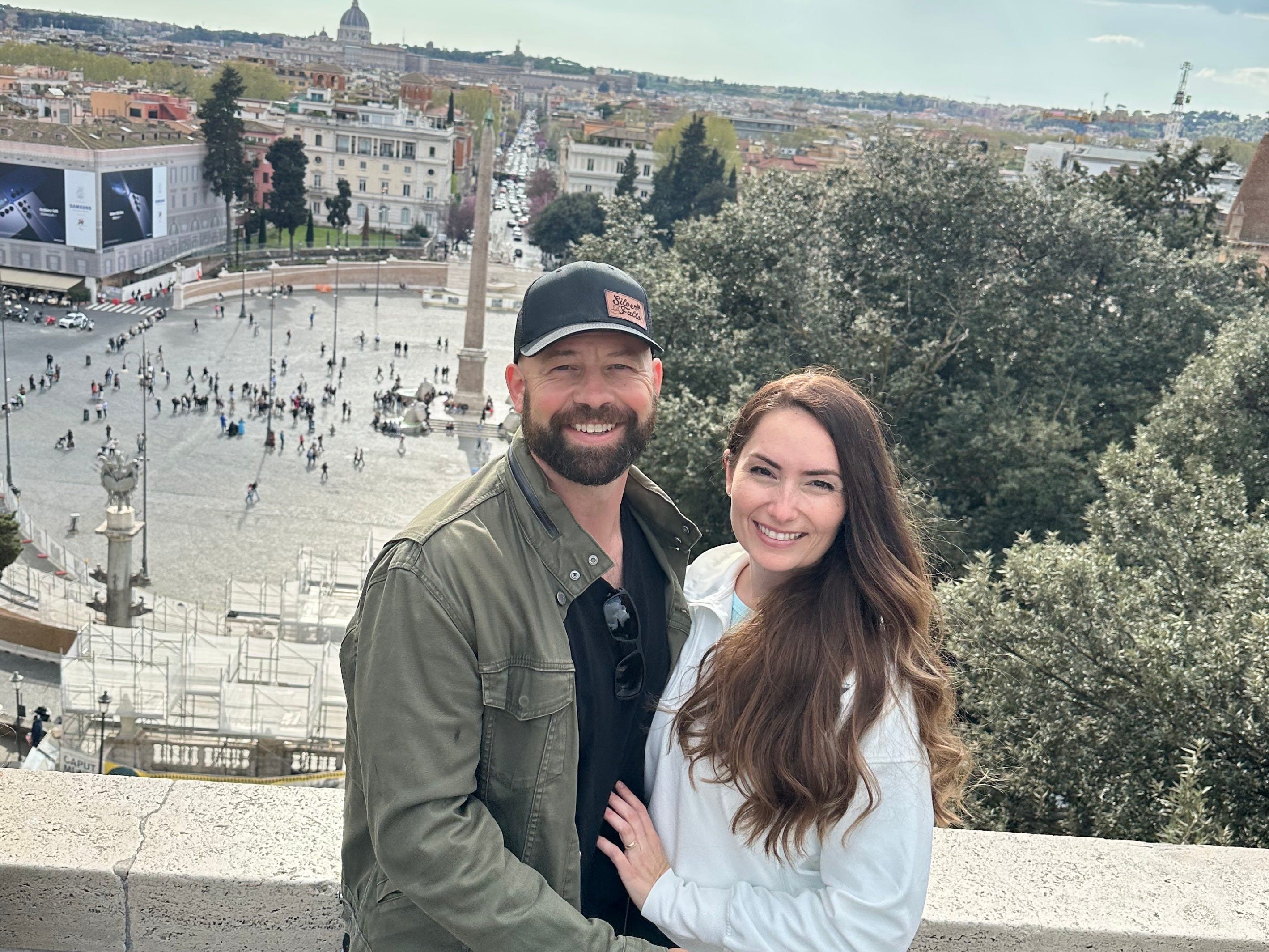 Richardson with her husband in Rome