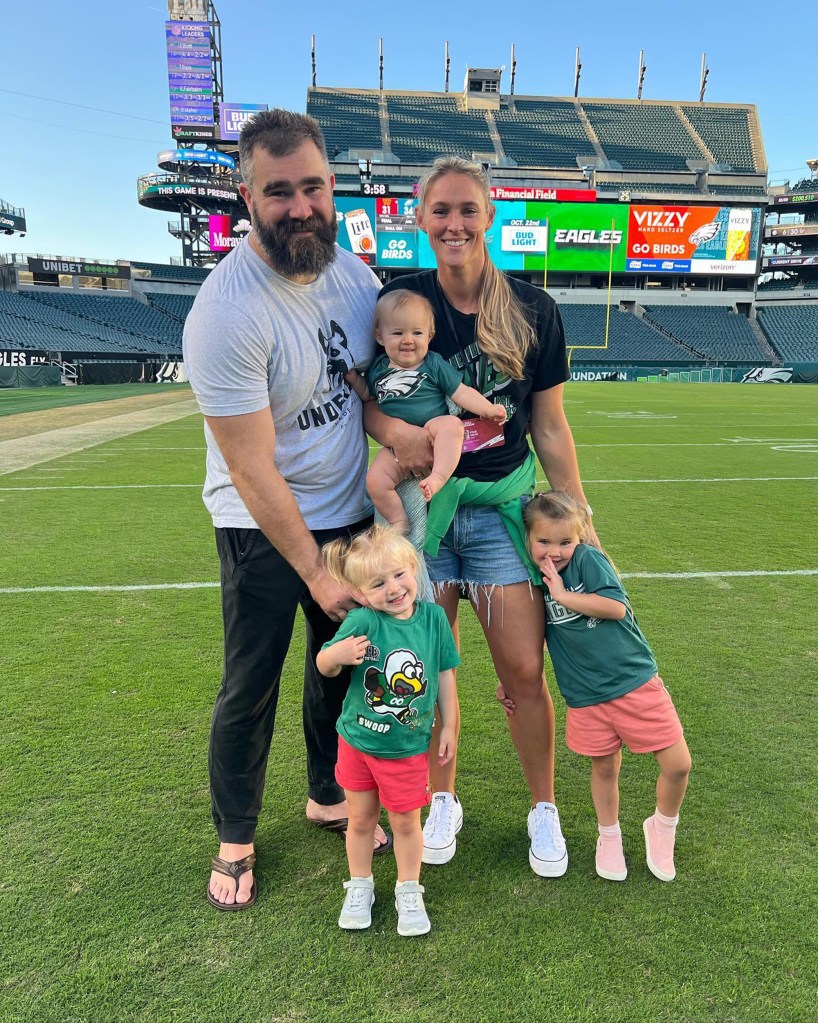 Jason Kelce and Kylie Kelce via Instagram with kids