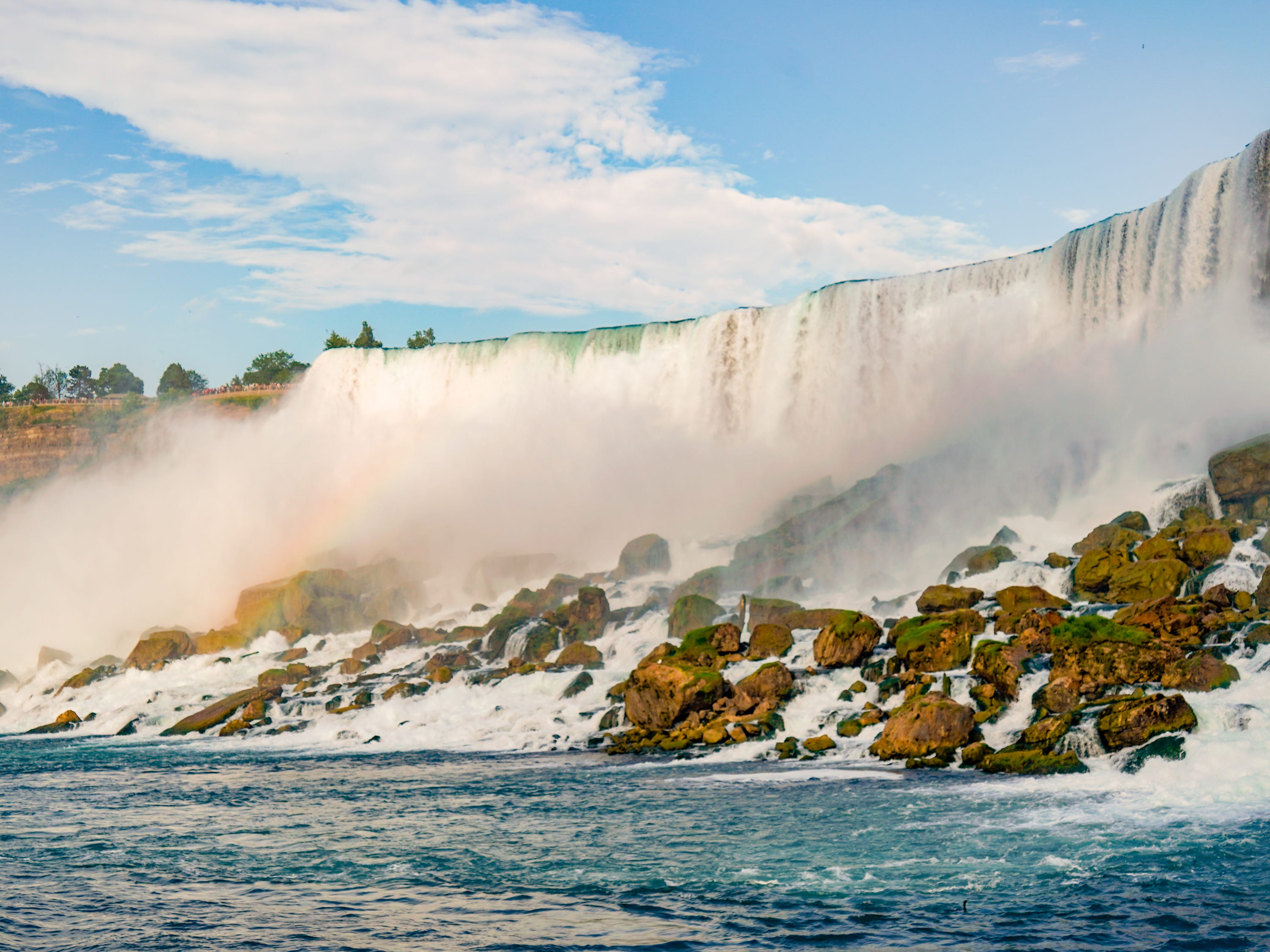 A view of Niagara Falls from a boat