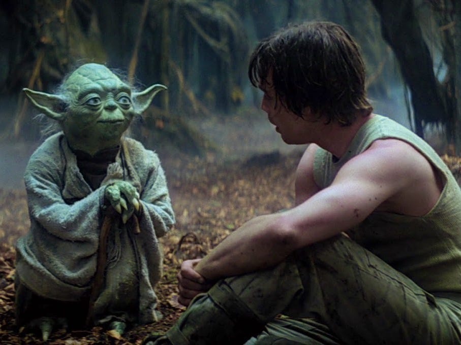 luke skywalker yoda star wars empire strikes back