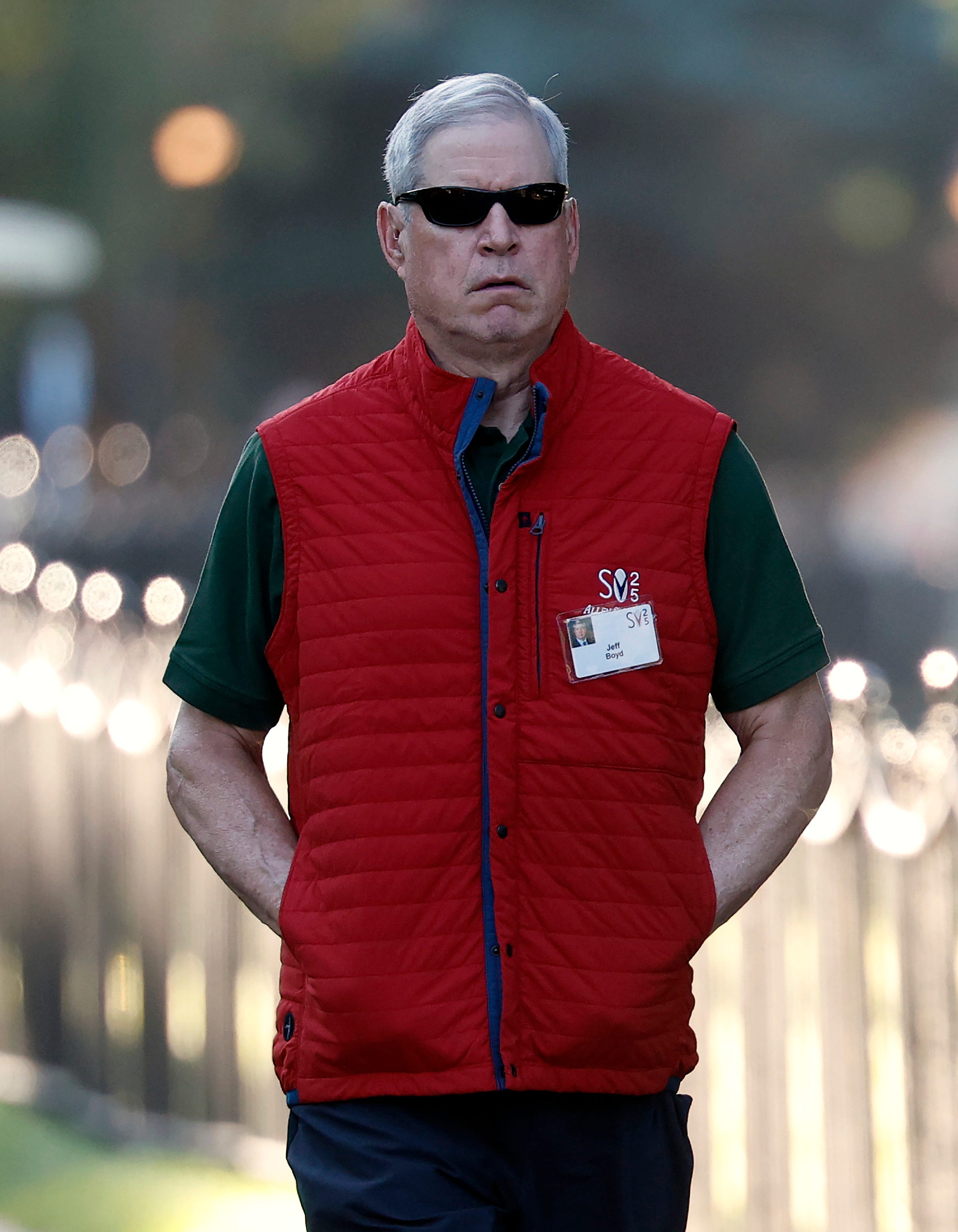Former President and CEO of Booking Holdings Inc. Jeff Boyd walks to a morning session at the Allen & Company Sun Valley Conference on July 9, 2025 in Sun Valley, Idaho.