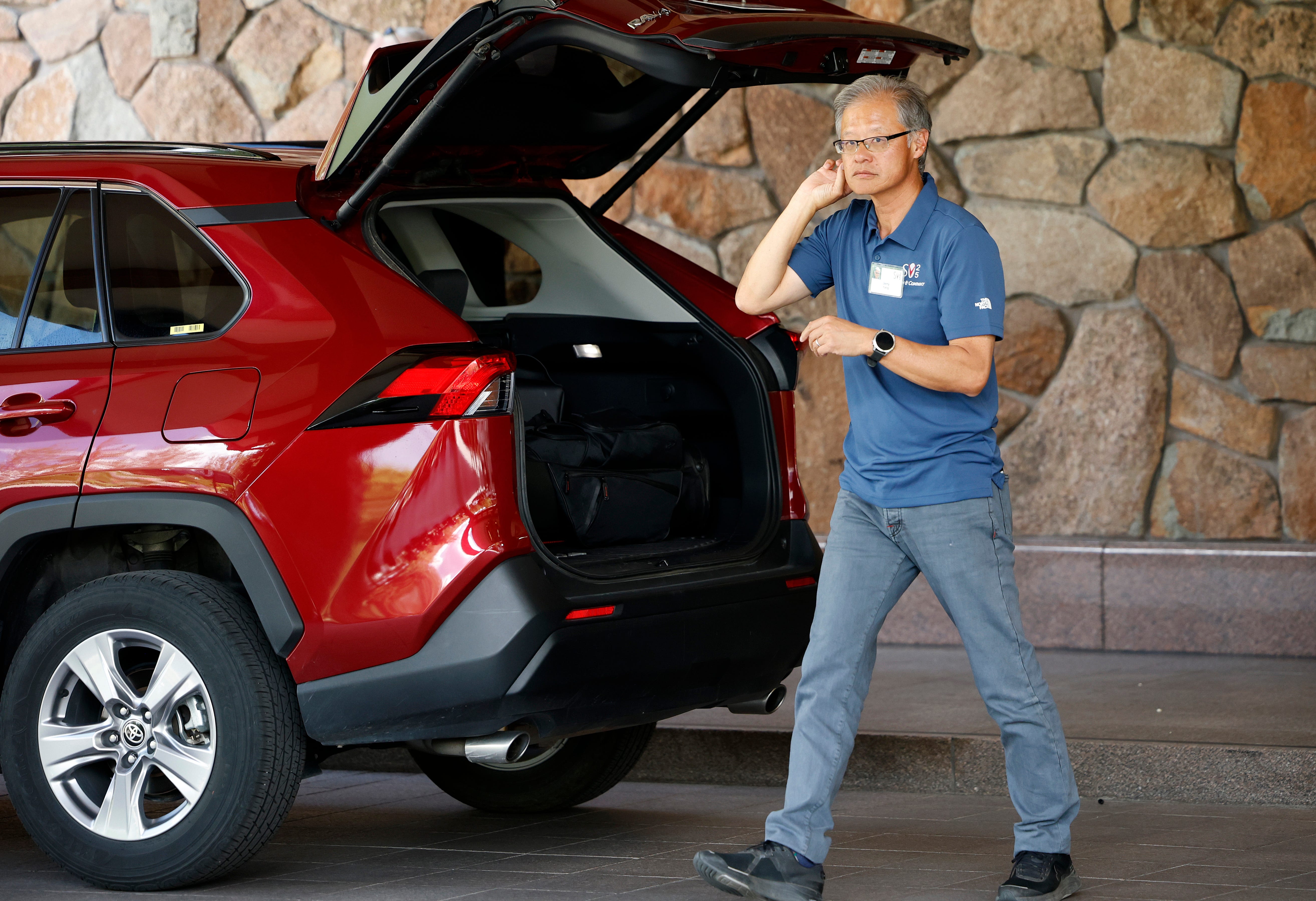 Former Yahoo CEO Jerry Yang arrives at the Sun Valley lodge for the Allen & Company Sun Valley Conference on July 8, 2025 in Sun Valley, Idaho.