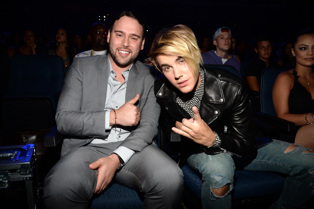 Scooter Braun and Justin Bieber