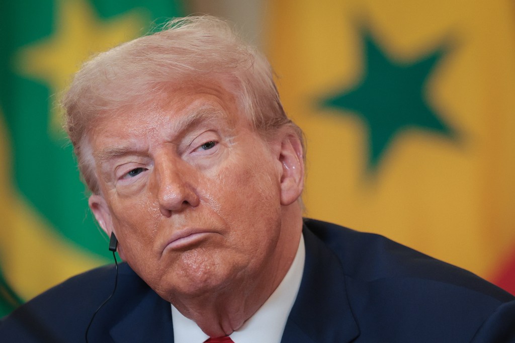 President Trump at a White House meeting with African leaders.
