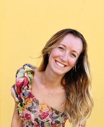 amber smith on a yellow background