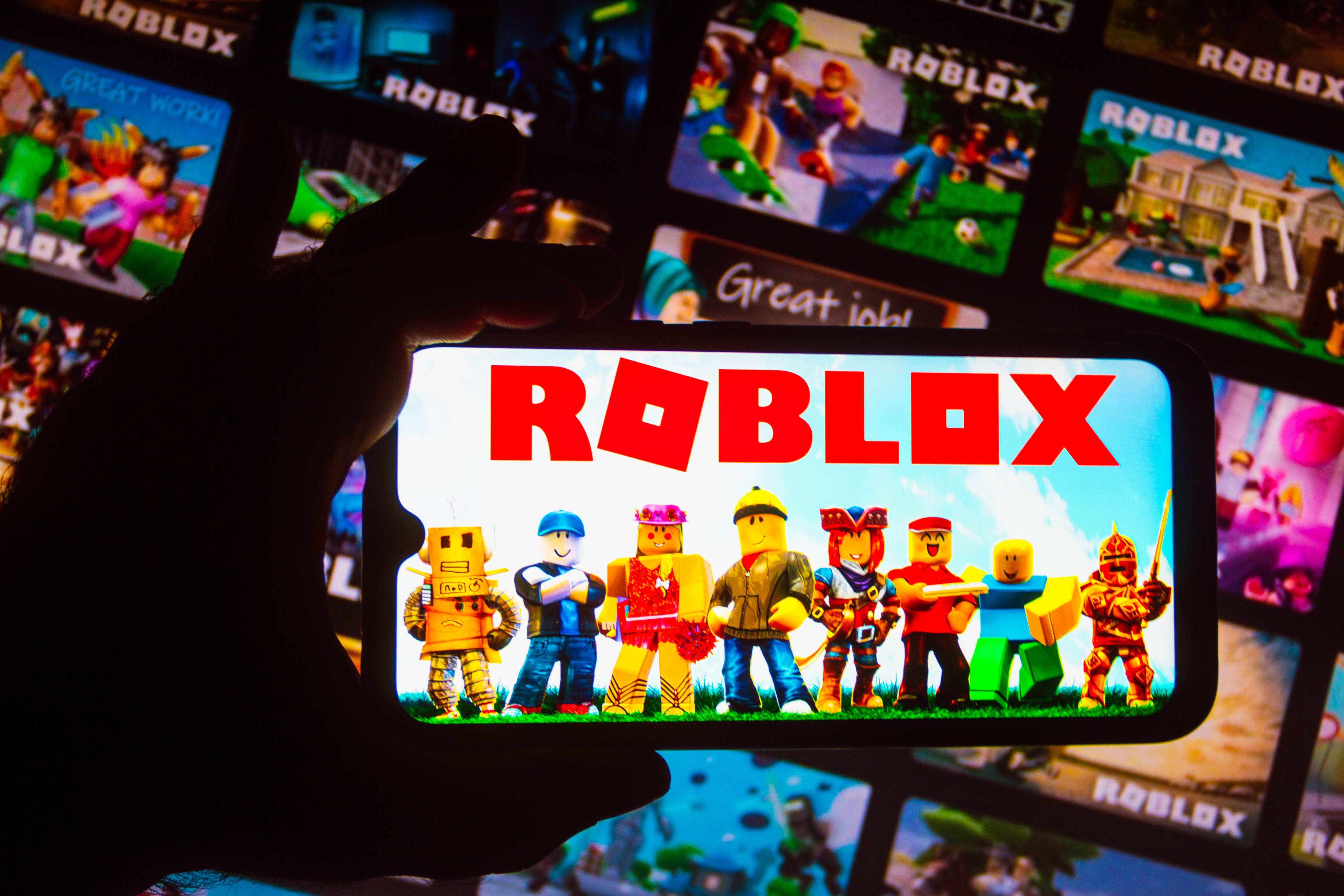 roblox, phone, hand
