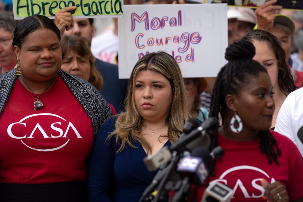 Jennifer Vasquez Sura at a rally.