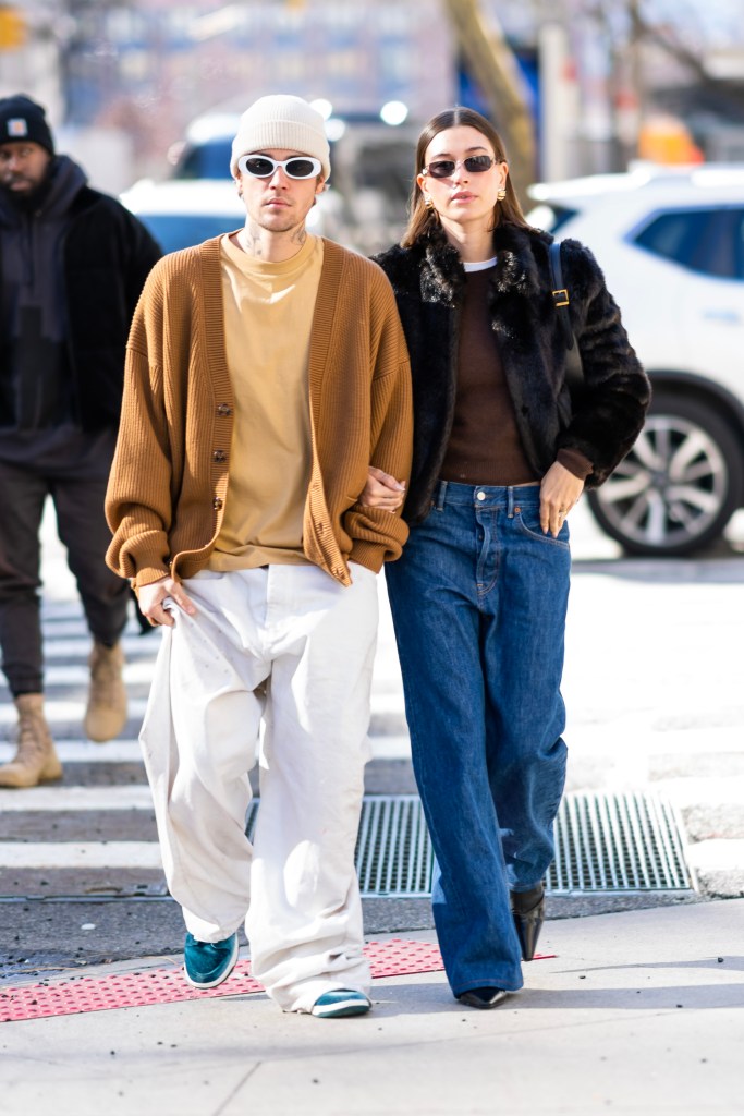 Justin Bieber and Hailey Bieber in NYC in January 2023