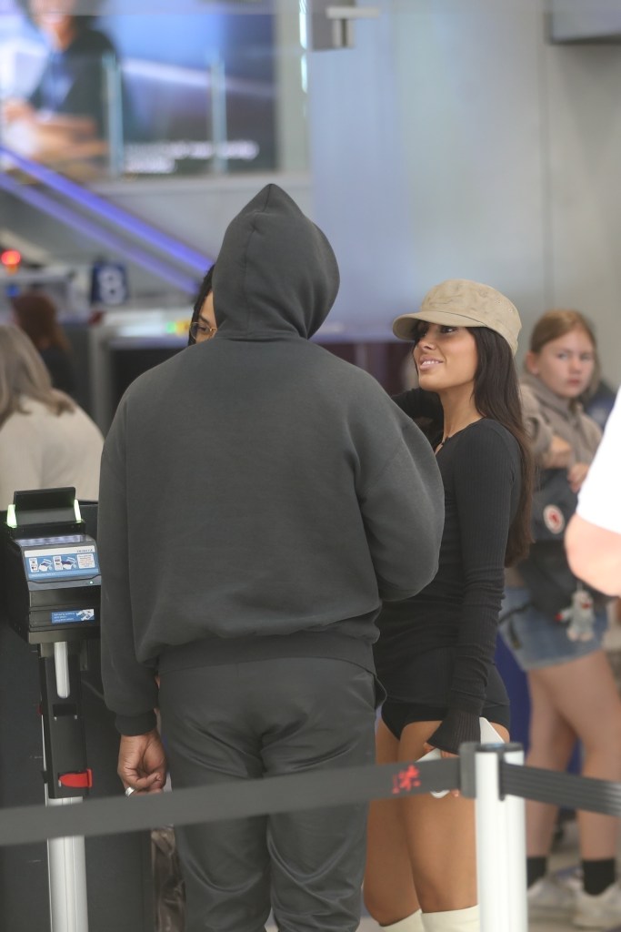 Bianca Censori and Kanye West at LAX Thursday