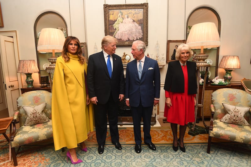 Prince Charles, Prince of Wales and Camilla, Duchess of Cornwall meet US President Donald Trump and wife Melania
