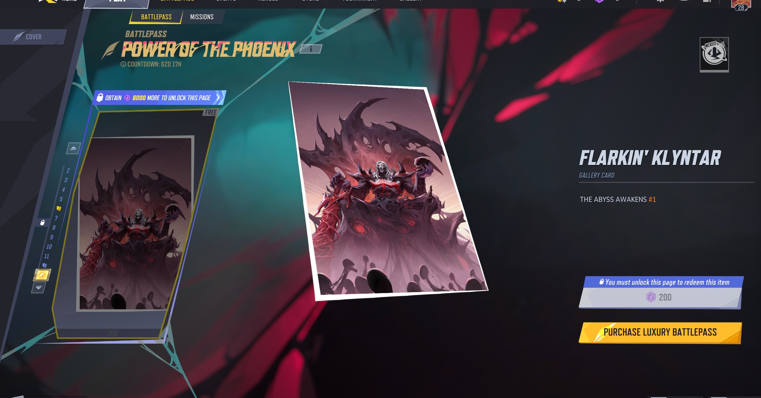 The Klyntar gallery card in Marvel Rivals