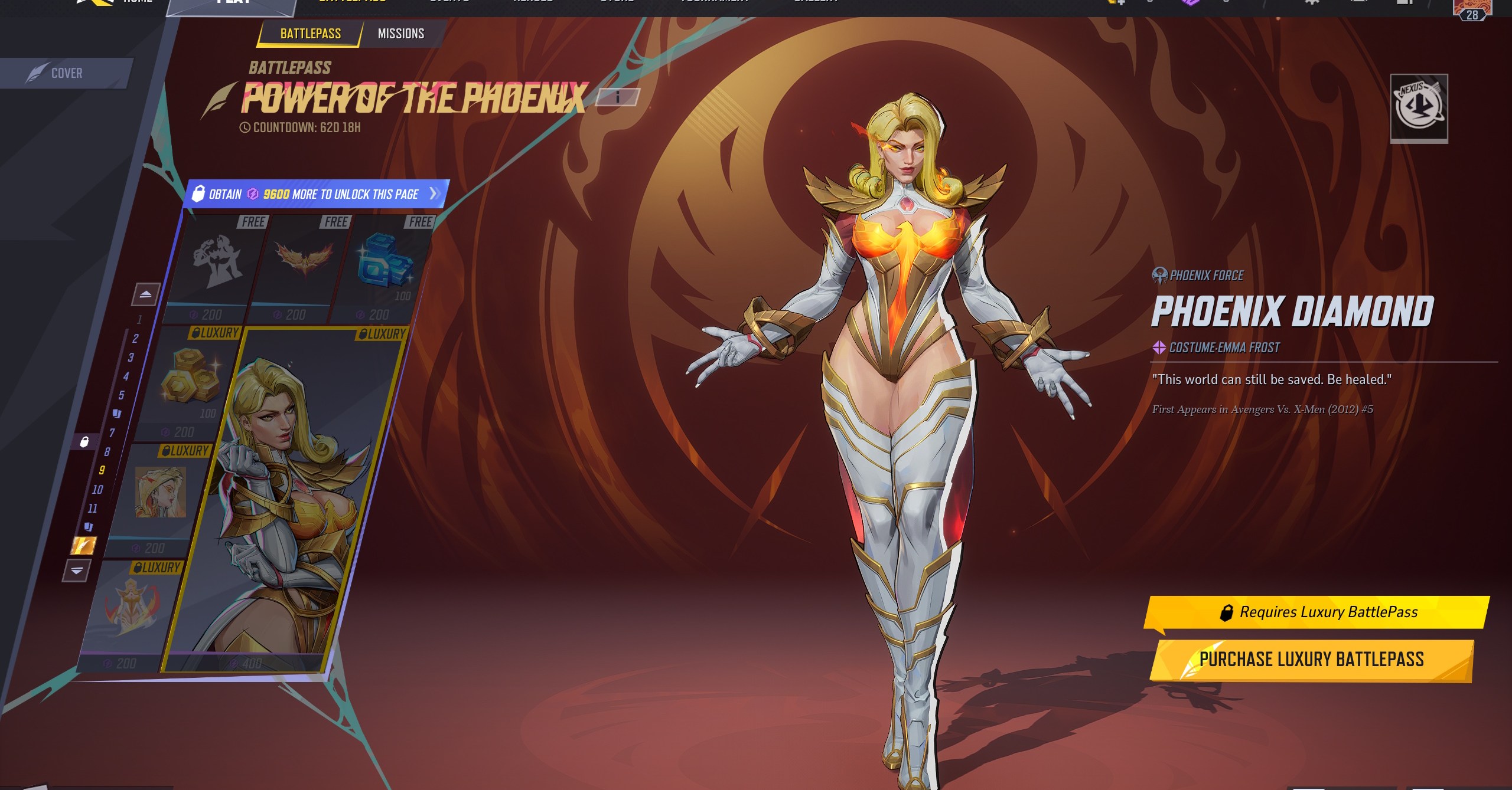 Emma Frost’s Phoenix Diamond skin in Marvel Rivals