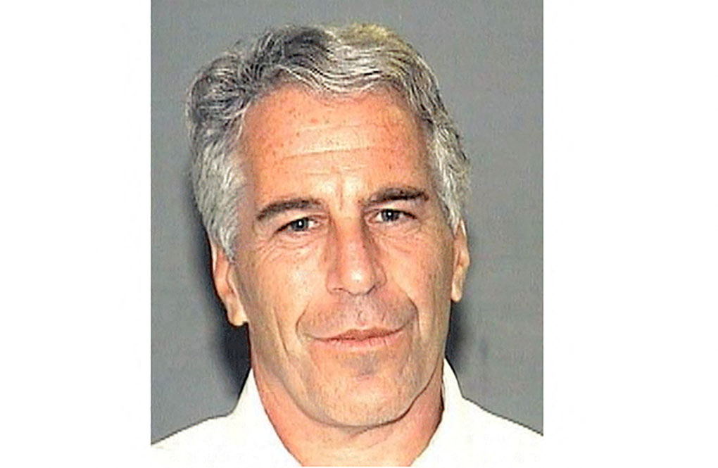 Mugshot of Jeffrey Epstein.