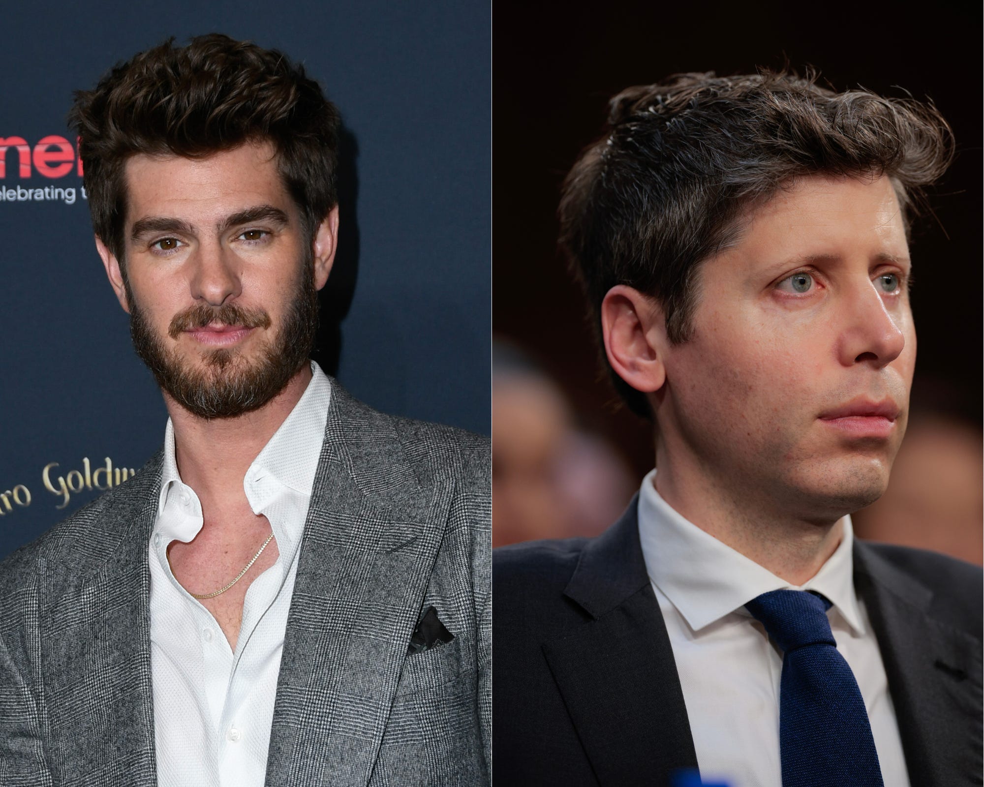 Andrew Garfield and Sam Altman
