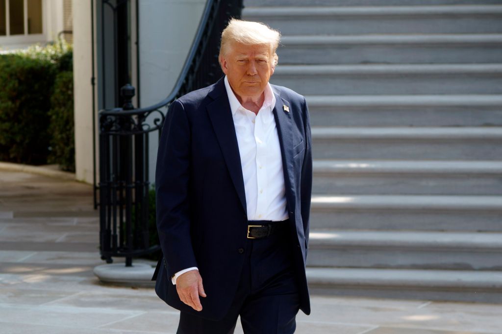 President Trump departing the White House.