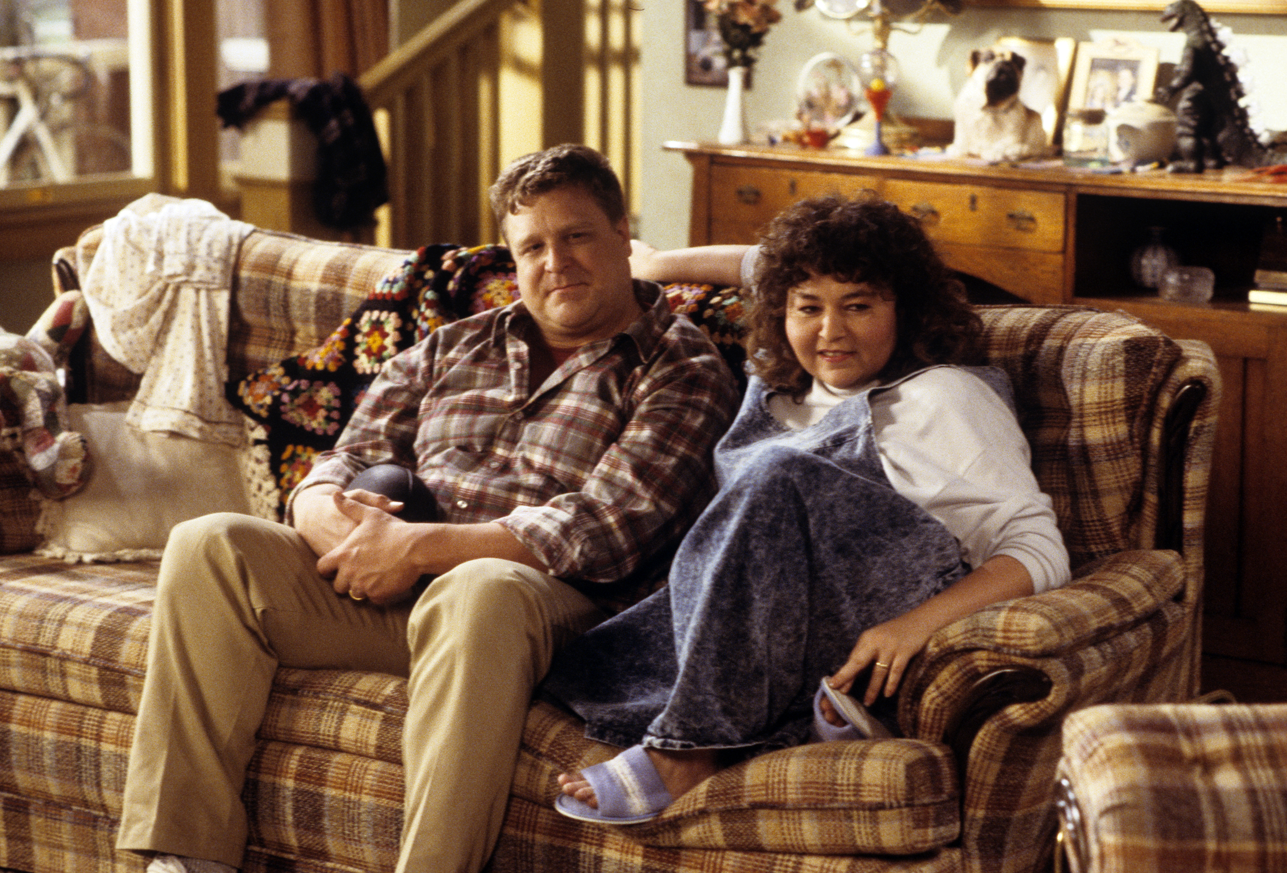 Roseanne Barr and John Goodman.