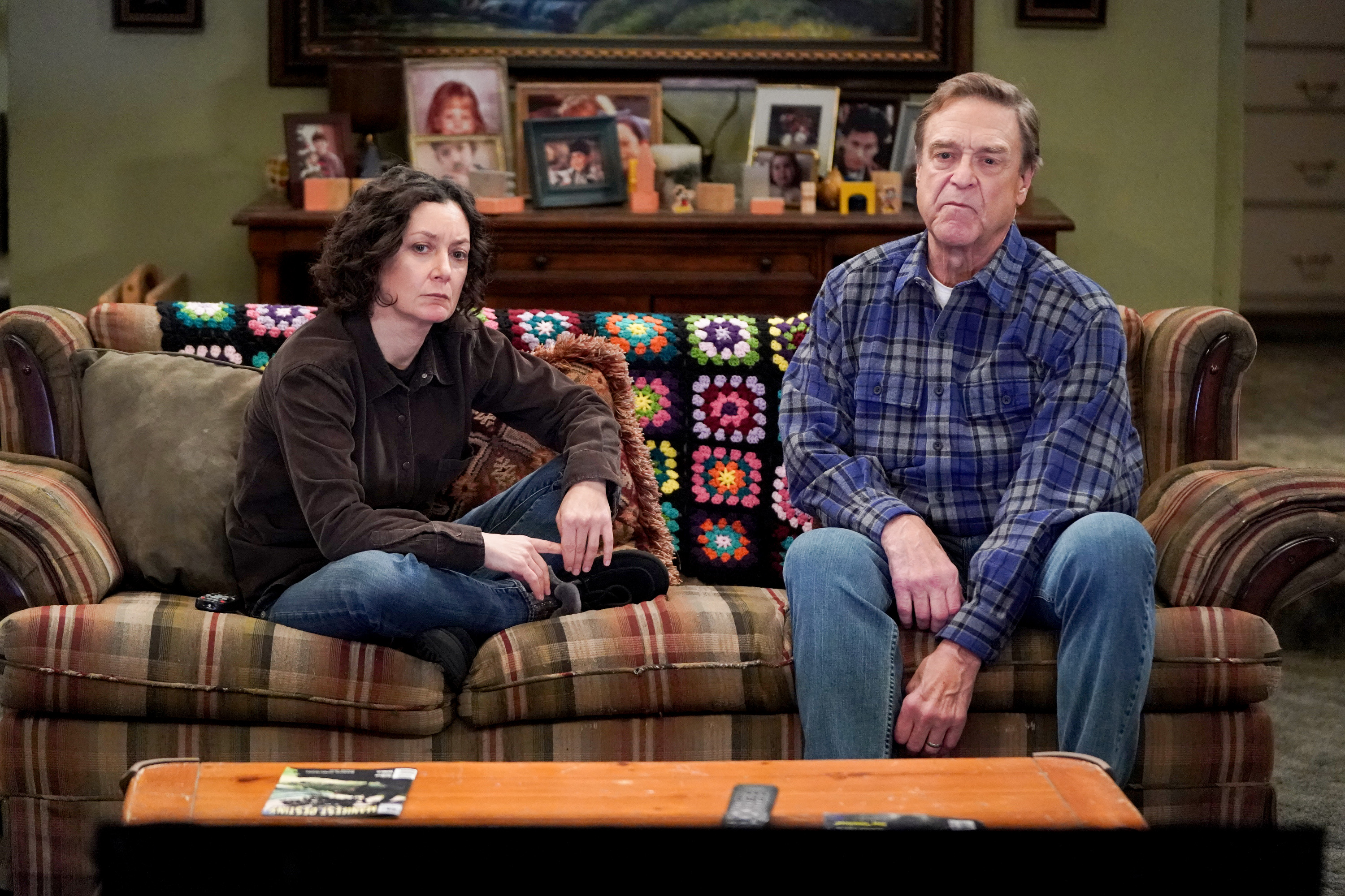 Sara Gilbert and John Goodman.