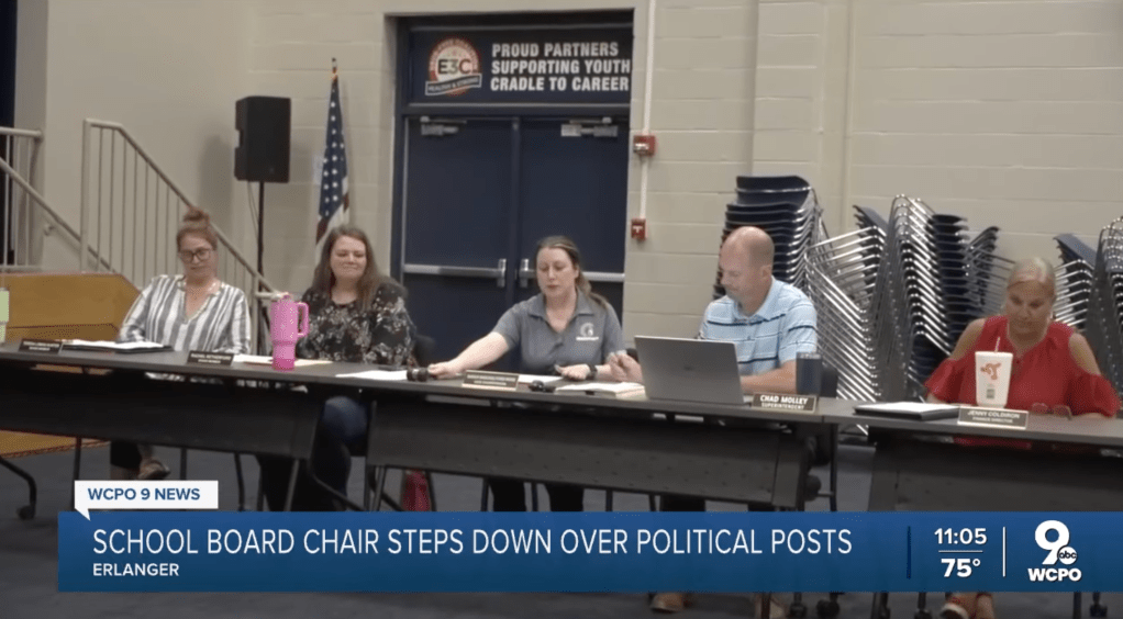 Erlanger-Elsmere Independent School District school board at a meeting on July 10, 2025.