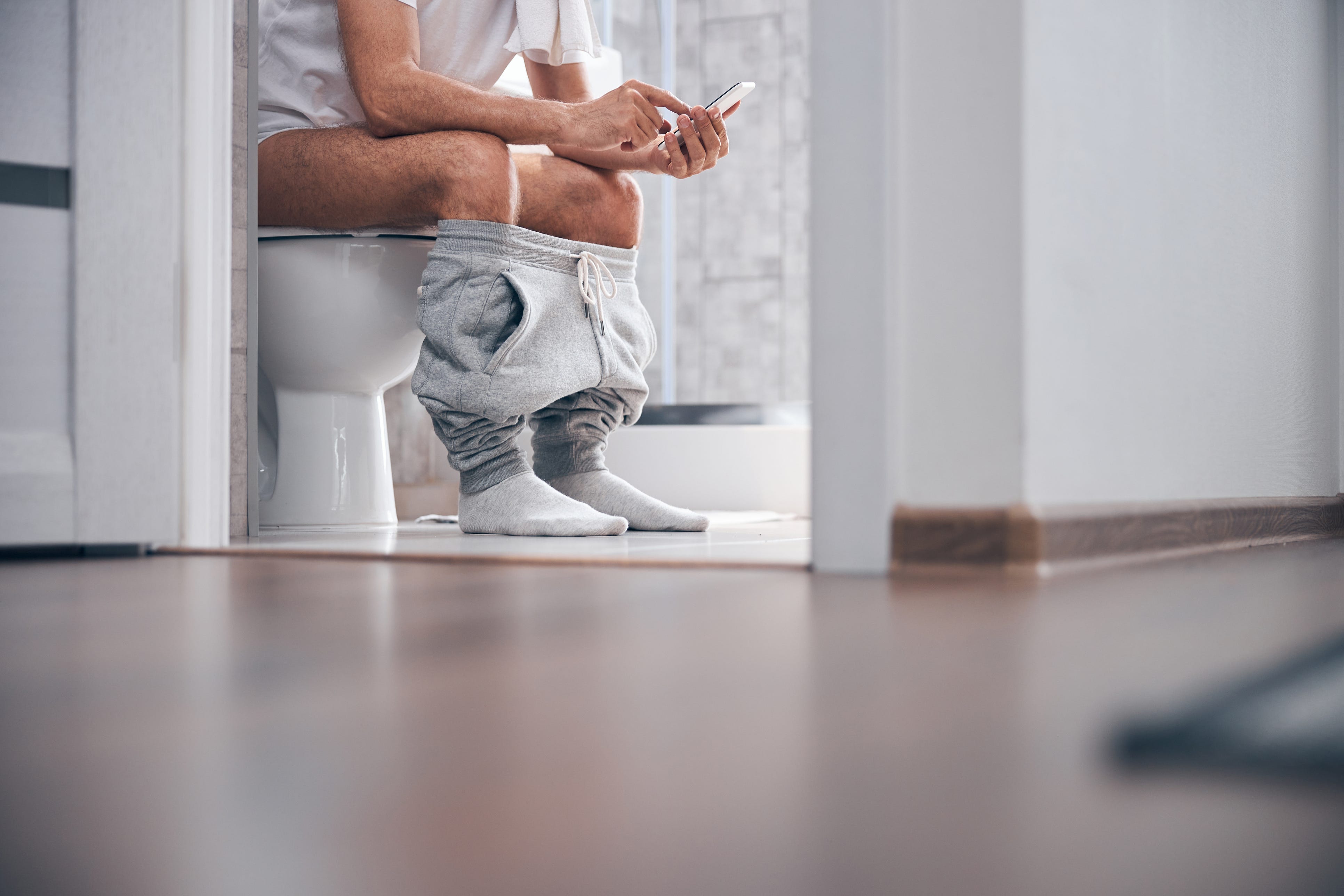 man on toilet