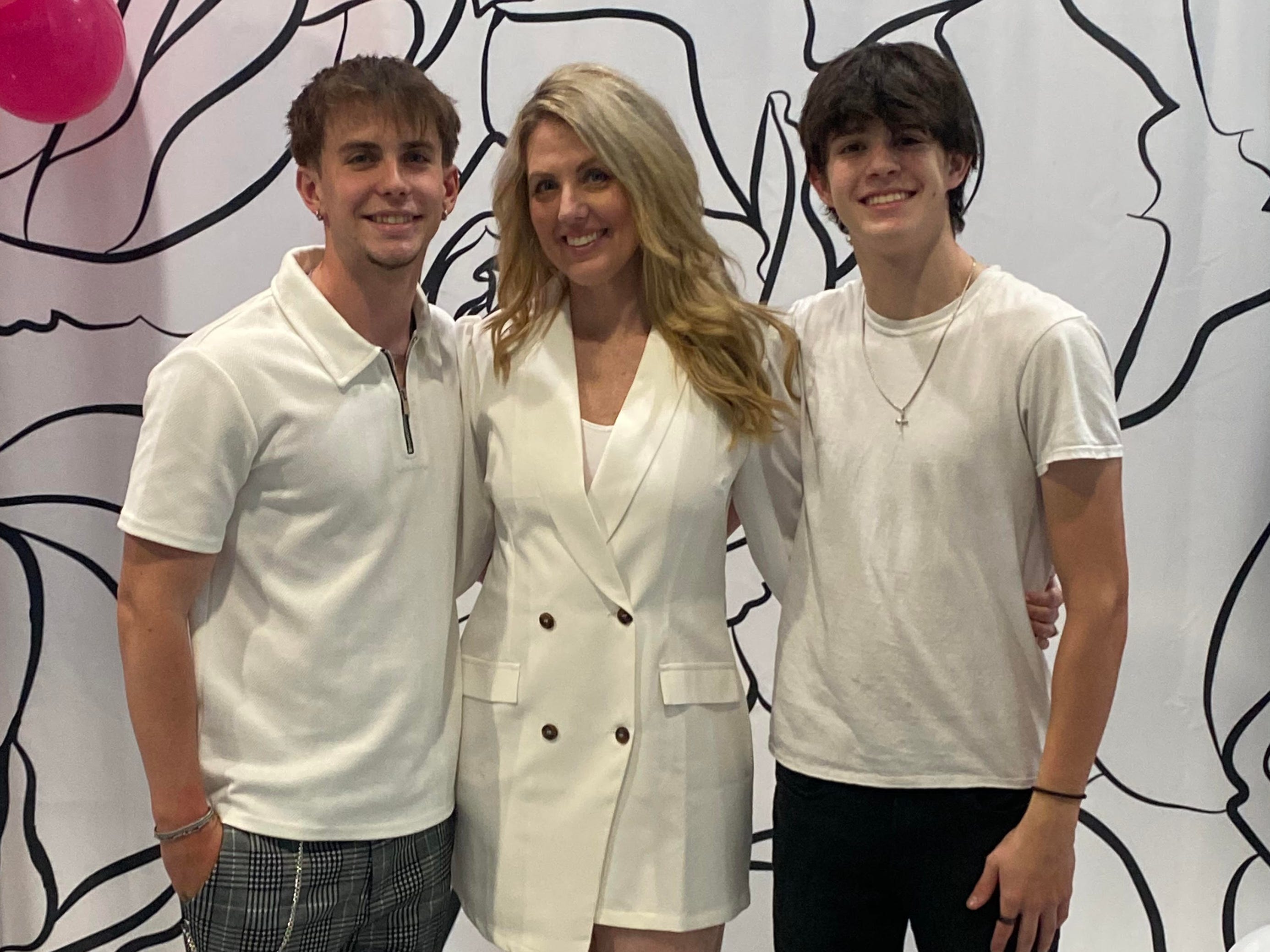 Tracy Robert with her sons.