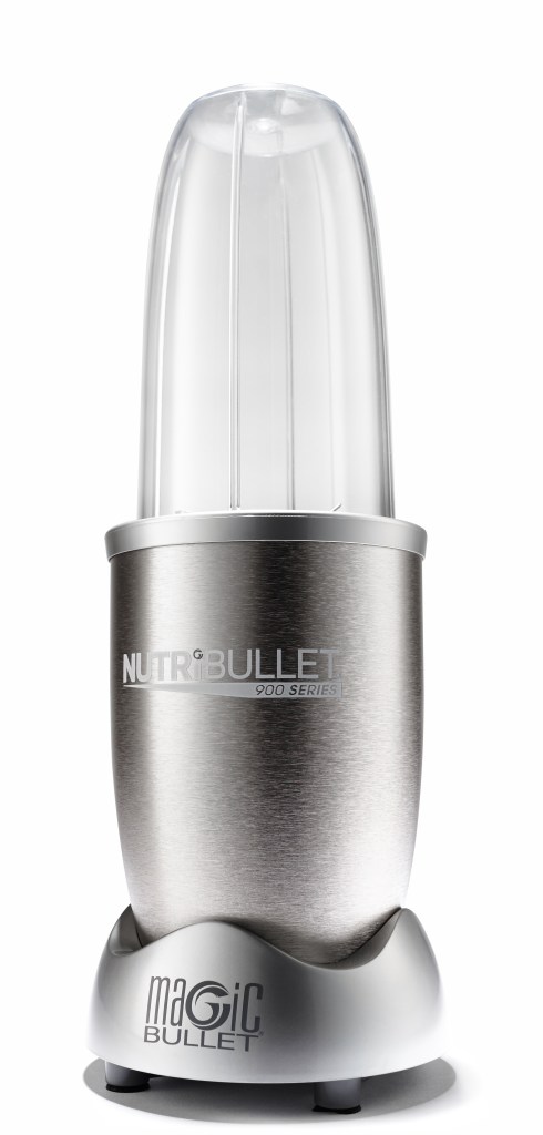 silver nutribullet on a white background