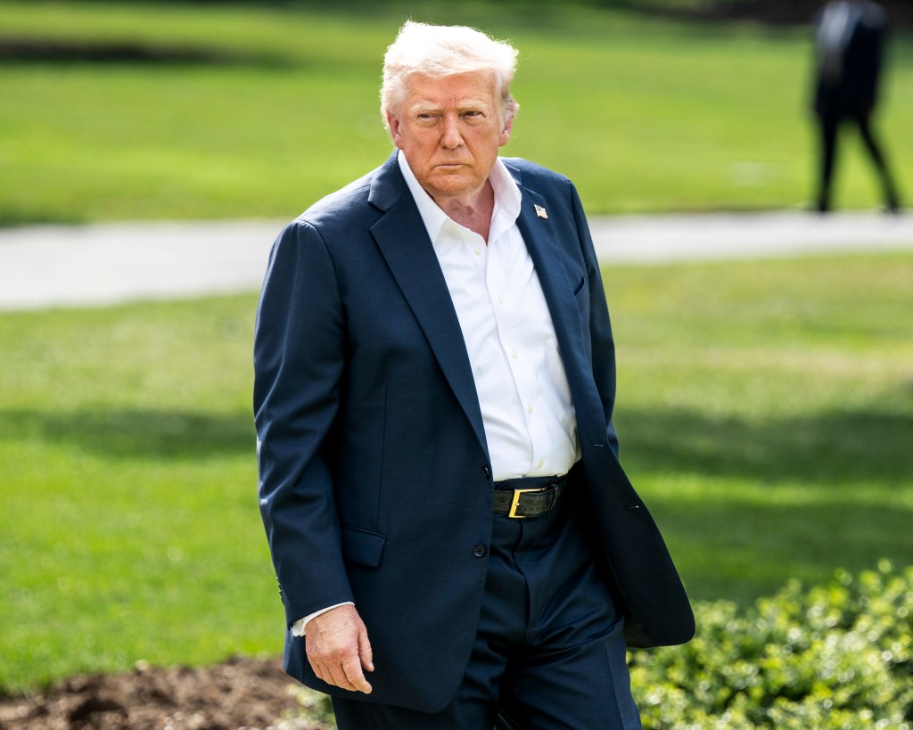 President Trump leaving the White House.