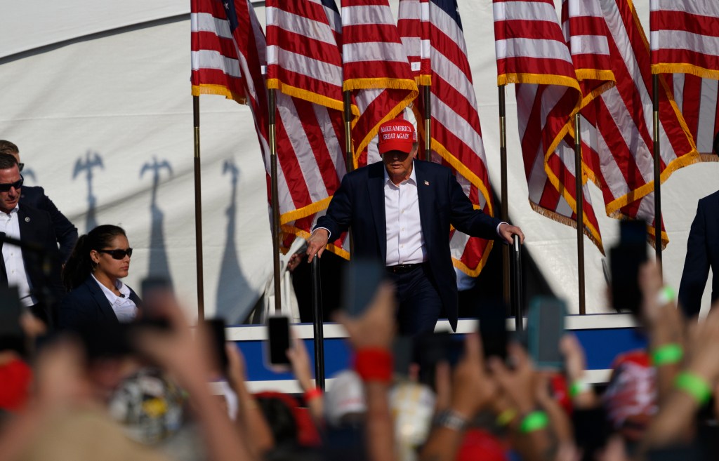 Donald Trump at a campaign rally in Butler, Pennsylvania.