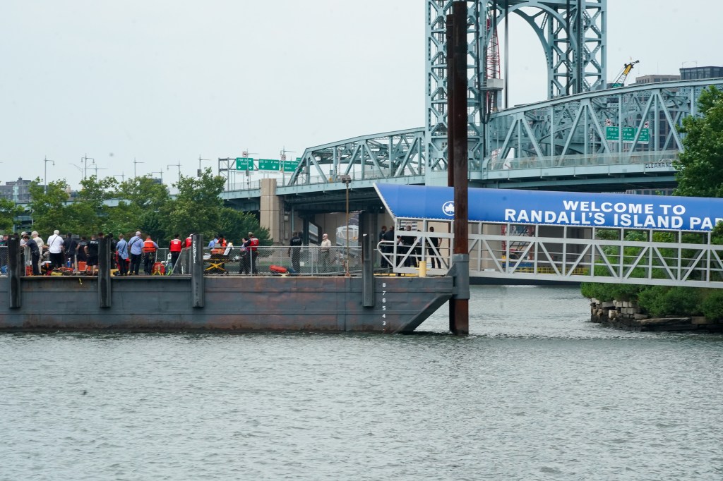 Search and rescue operation on Randall's Island.