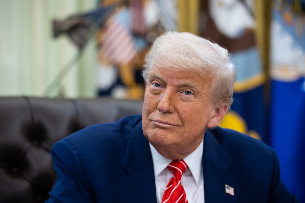 Donald Trump at a press conference.