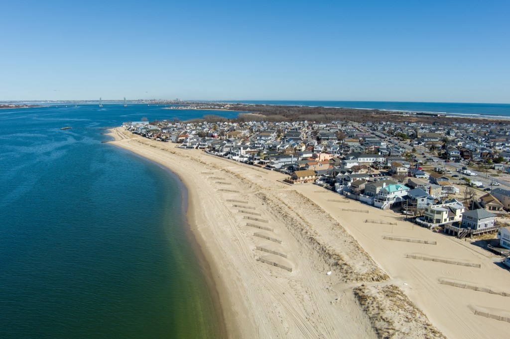 Aerial view of Breezy Point, Queens, New York.
