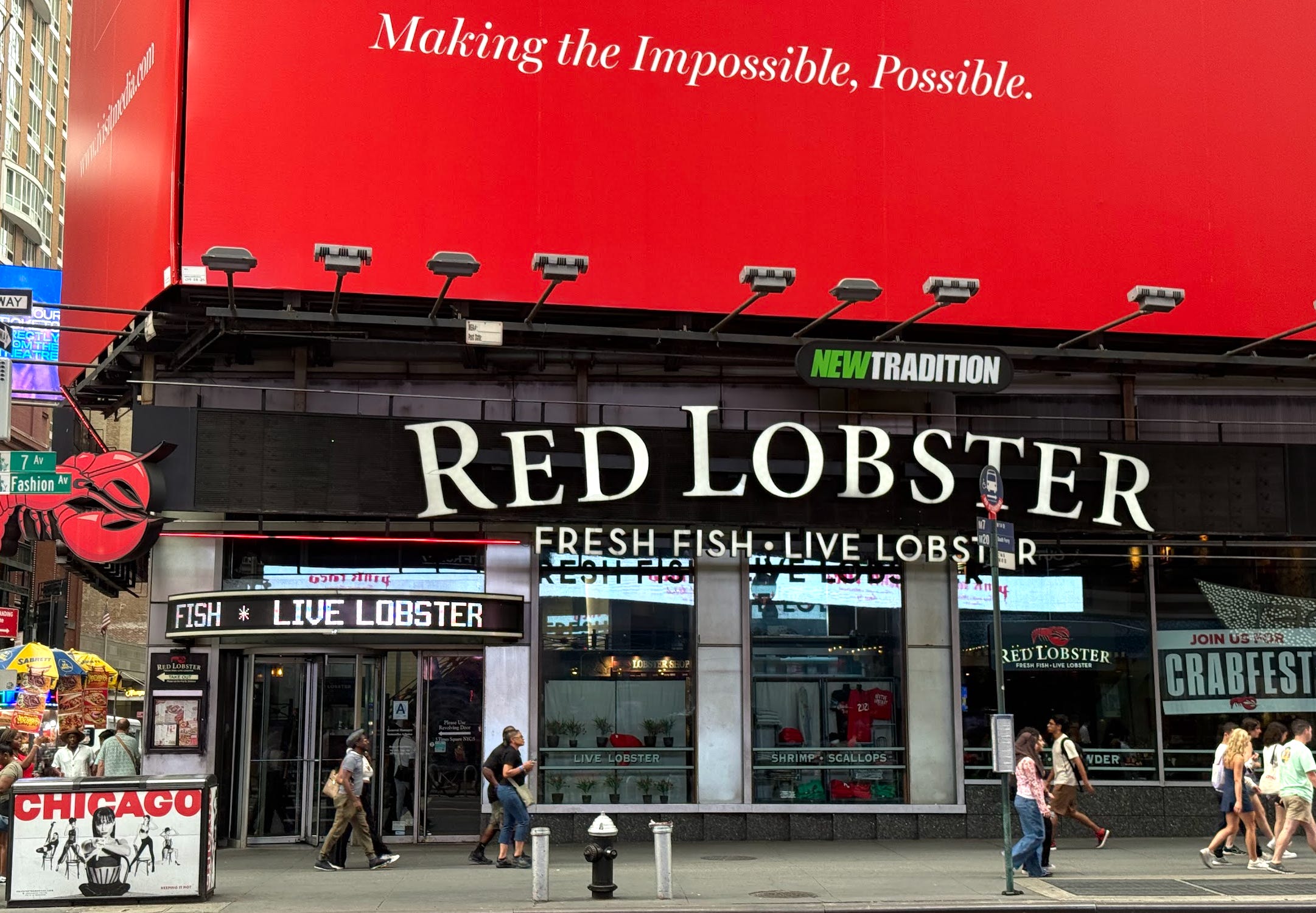 Red Lobster storefront in Times Square