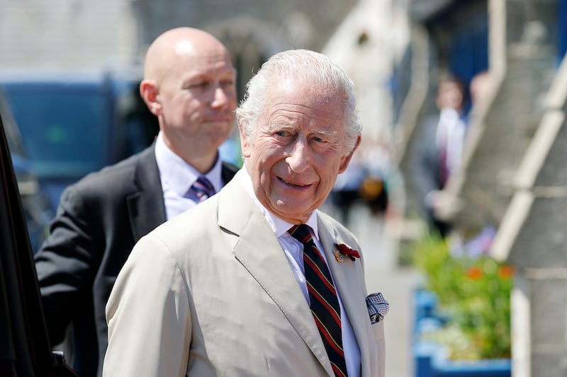 DEAL, ENGLAND - JULY 10: King Charles III arrives for his visit to the Walmer R.N.L.I. Lifeboat Station on July 10, 2025 in Deal, England. (Photo by John Phillips/Getty Images)
