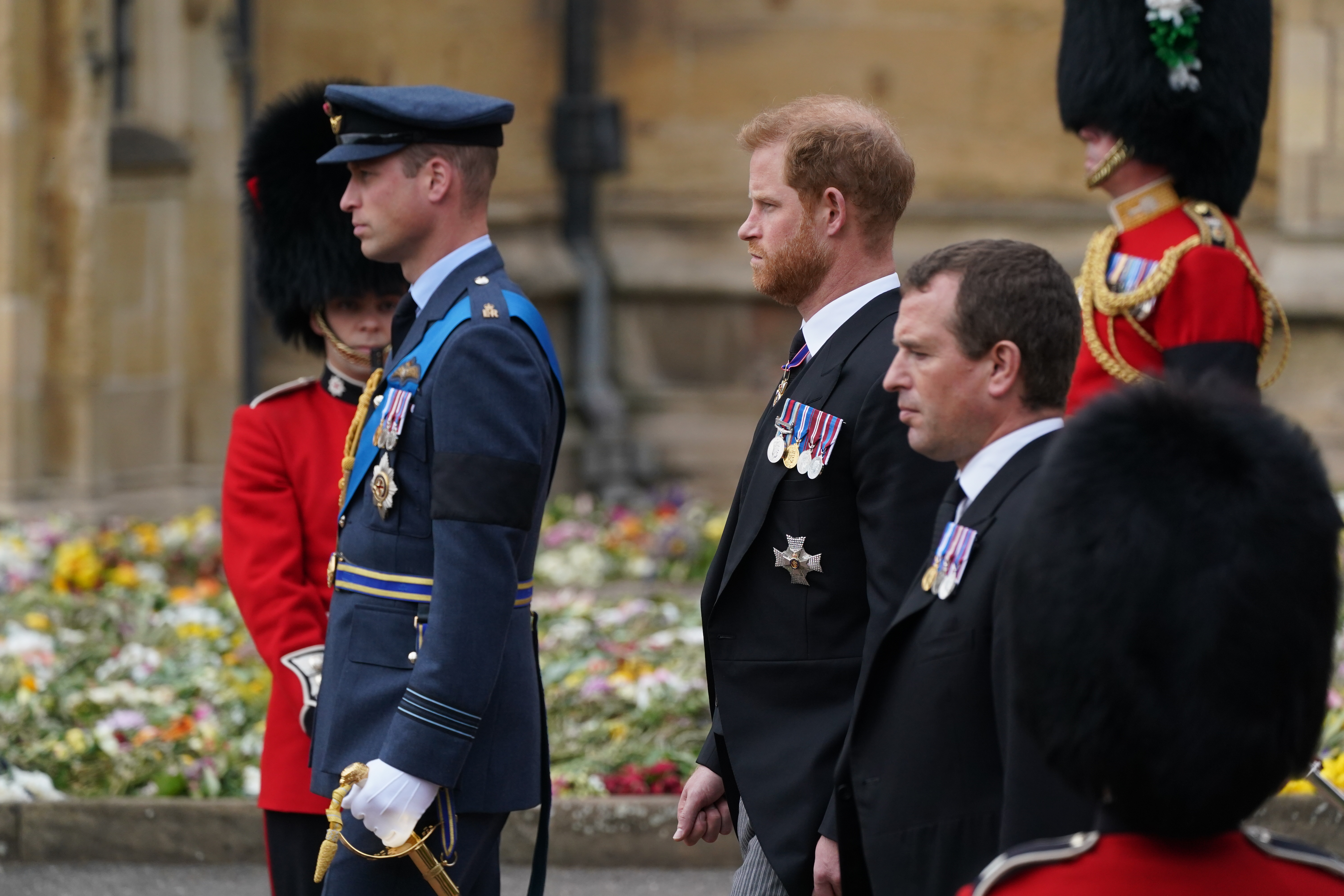 Prince William and Prince Harry at the Committal Service in 2022