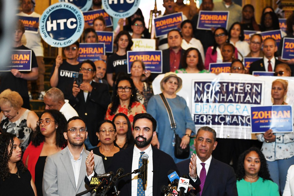 Mayoral candidate Zohran Mamdani at a press conference.