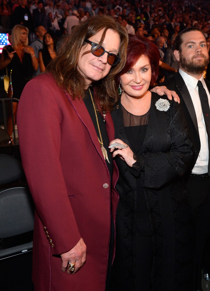 Singer Ozzy Osbourne (L) and Sharon Osbourne attend the Showtime, WME IME and Mayweather Promotions VIP Pre-Fight party for Mayweather vs. McGregor at T-Mobile Arena on August 26, 2017 in Las Vegas, Nevada.