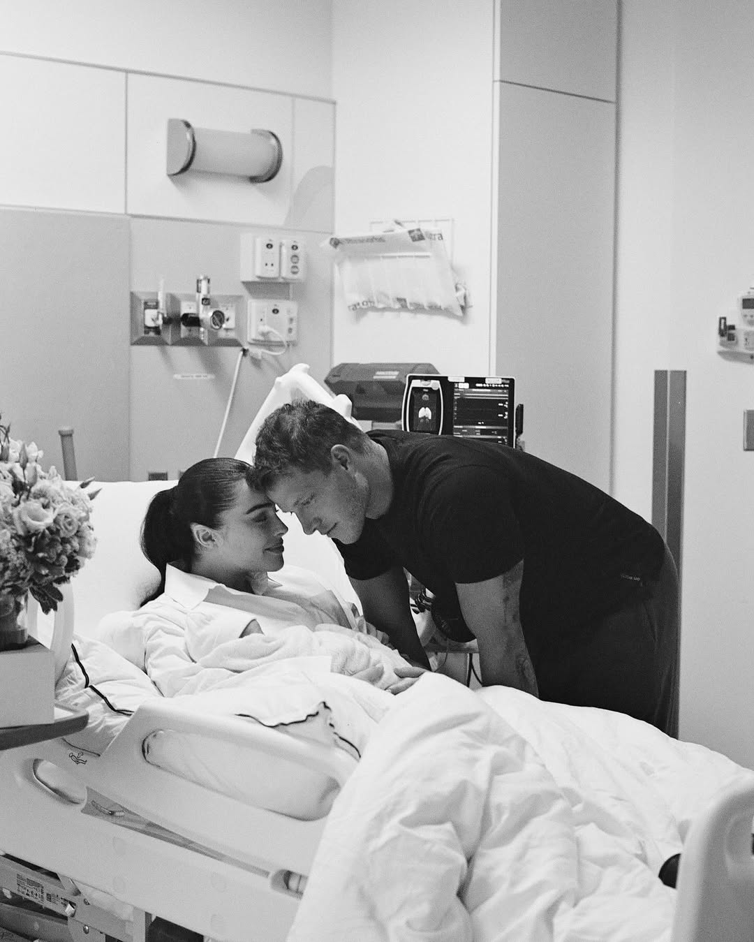 Olivia Culpo and Christian McCaffrey in the hospital