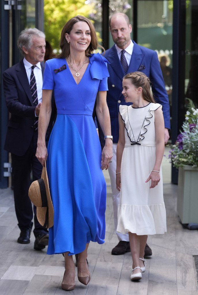 Kate Middleton, Prince William, Princess Charlotte and Prince George at Wimbledon 2025.