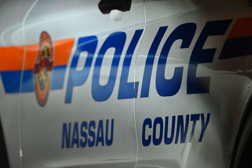 Close-up of Nassau County Police vehicle door.