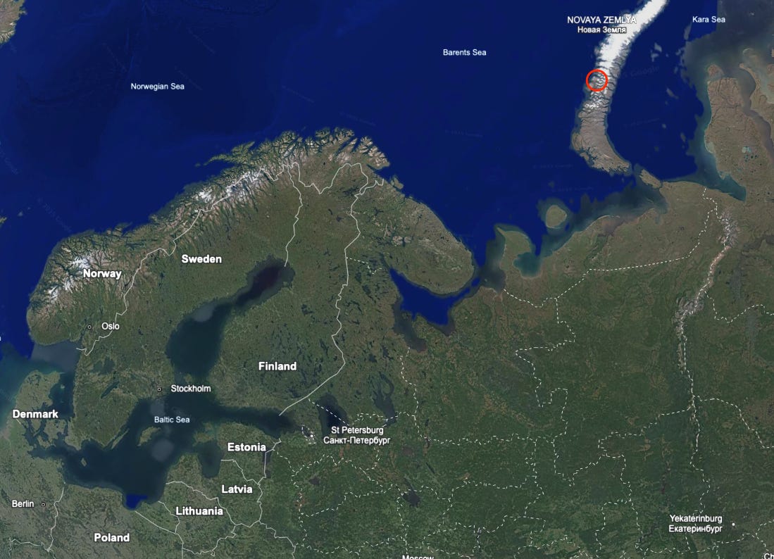 An annotated Google Earth screenshot shows the location of the Severny support base.