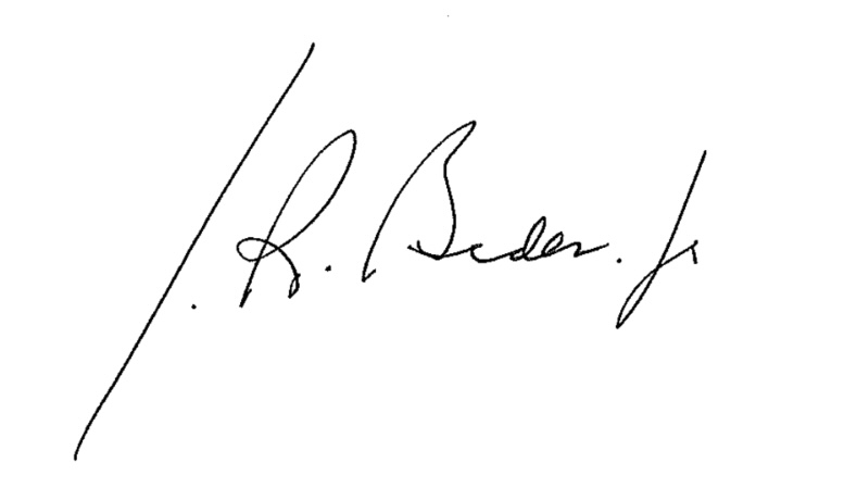 Signature of U.S. president Joseph Robinette Biden Jr.