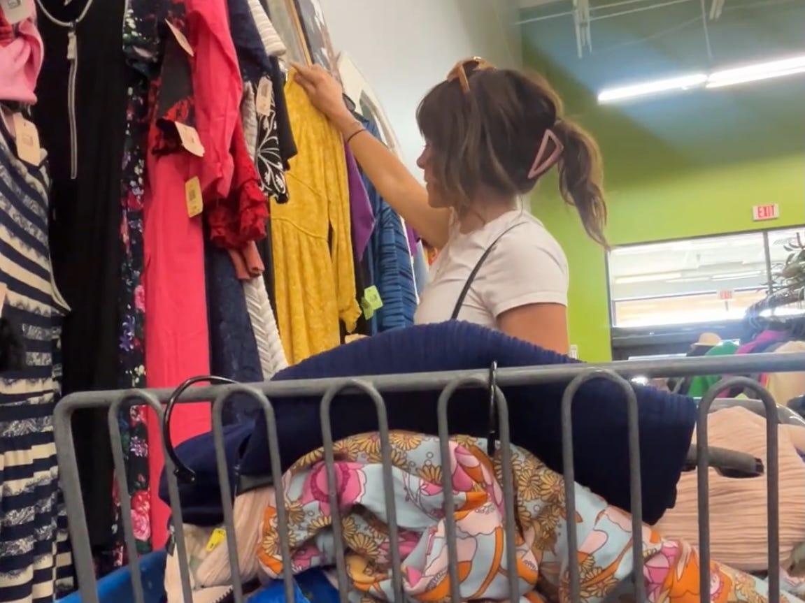 Breanna Lambert shopping at goodwill
