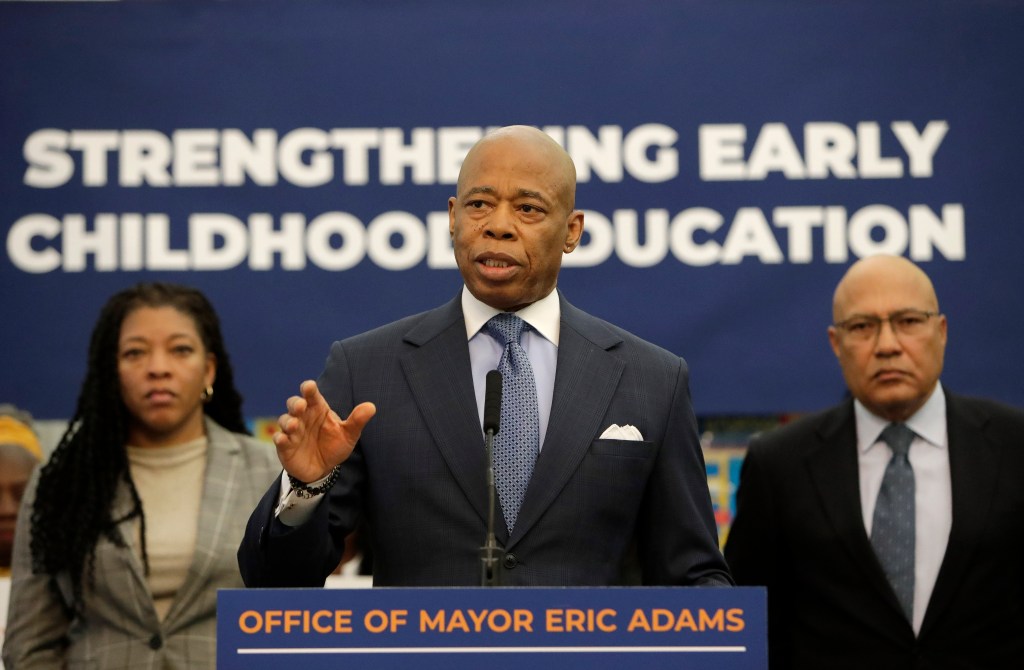 Mayor Eric Adams announces $167 million in pre-K funding.