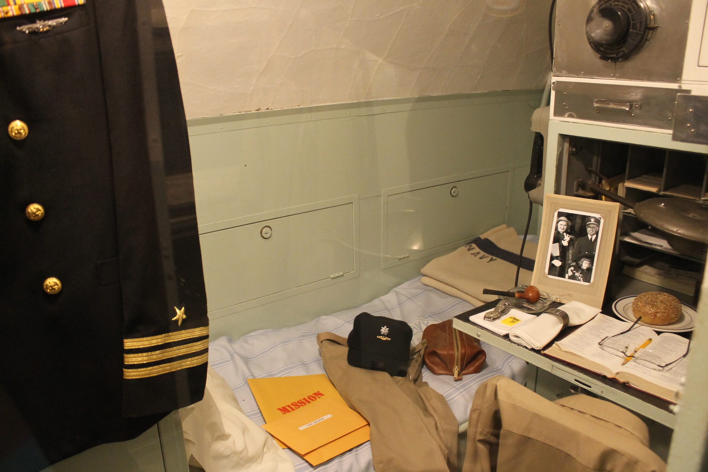 The captain's stateroom on the USS Cobia.